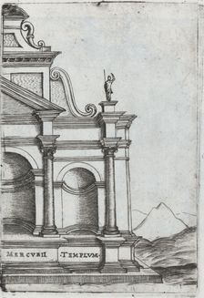 Palatium Caesaris Parisiis, from a Series of Prints depicting (reconstructe..., Plate ca. 1530-1550. Creator: Master GA
