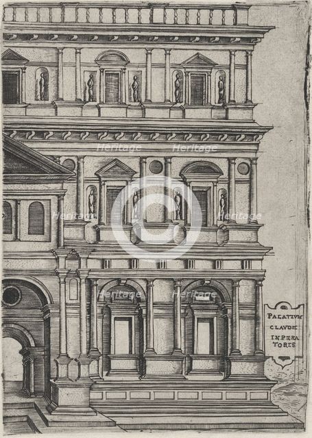 Palatium Claudie Imperatoris, from a Series of 24 Depicting (Reconstructed) B..., Plate ca. 1530-50. Creator: Anon.