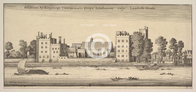 Palatium Archiepiscopi Cantuariensis propae Londinum vulgo Lambeth House (Lambeth House: P..., 1647. Creator: Wenceslaus Hollar.