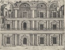 Palatium M. Agrippa, from a Series of 24 Depicting (Reconstructed) Buildings ..., Plate ca. 1530-50. Creator: Anon