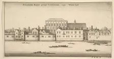 Palatium Regis prope Londinum, vulgo White-hall (Royal Palace of Whitehall, London), ca. 1647. Creator: Wenceslaus Hollar