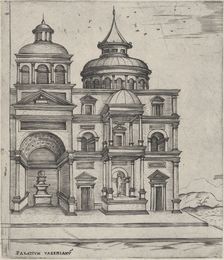 Palatium Valerianu[m], from a Series of 24 Depicting (Reconstructed) Building..., Plate ca. 1530-50. Creator: Anon