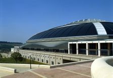Palau Sant Jordi by the Japanese architect Arata Isozaki, detail of the side