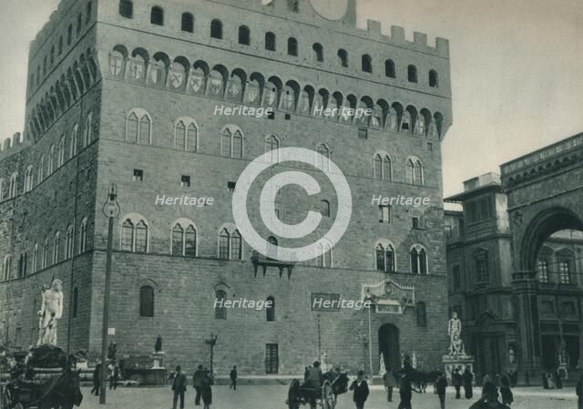 Palazzo Vecchio, Piazza della Signoria, Florence, Italy, 1927. Artist: Eugen Poppel.