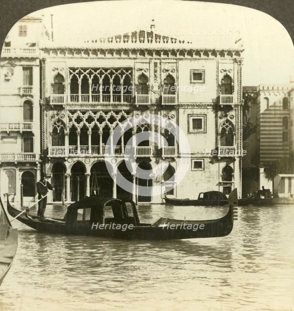 'Palazzo Ca' d'Oro, home of an old merchant of Venice, (N.E.), Italy', c1909. Creator: Unknown.