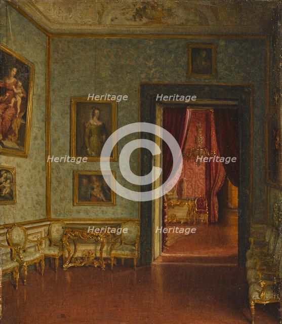 Palazzo Colonna. View to the Sala del Trono. Creator: Heuss, Eduard (Franz Eduard) von (1808-1880).