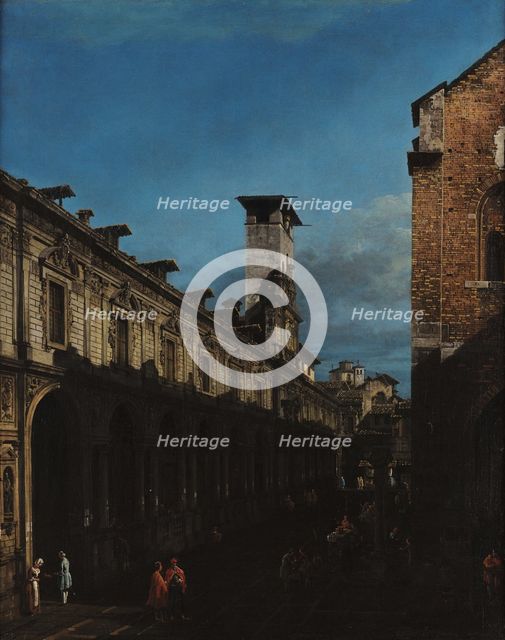 Palazzo dei Giureconsulti and Broletto in Milan, 1744. Creator: Bellotto, Bernardo (1720-1780).