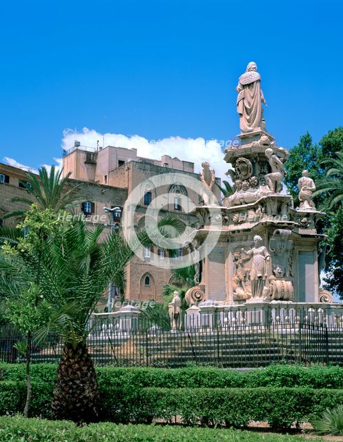 Palazzo dei Normanni from the Piazza della Vittoria, Palermo, Sicily, Italy. Creator: Peter Thompson.