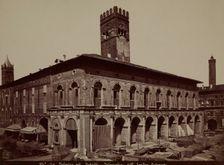 Palazzo del Podestà, Piazza Maggiore, Bologna, around 1880. Creator: Emilia
