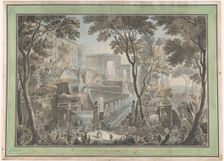 Palazzo of the Villa d'Este in Tivoli, Seen from the Fontana dell'ovato, c.1783-c.1784. Creator: Francesco Piranesi