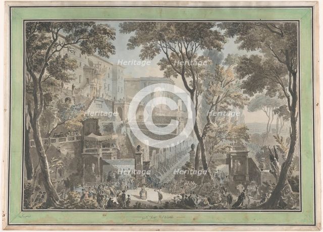 Palazzo of the Villa d'Este in Tivoli, Seen from the Fontana dell'ovato, c.1783-c.1784. Creator: Francesco Piranesi.