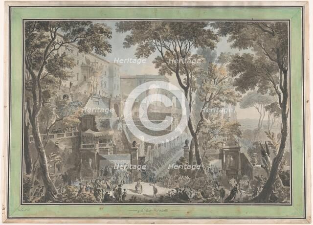 Palazzo of the Villa d'Este in Tivoli, Seen from the Fontana dell'ovato, c.1783-c.1784. Creator: Francesco Piranesi.