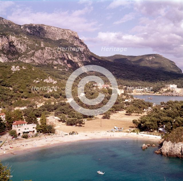 Paleocastritsa, Corfu, from below the monastery, c20th century. Artist: CM Dixon.