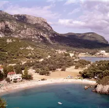 Paleocastritsa, Corfu, from below the monastery, c20th century. Artist: CM Dixon