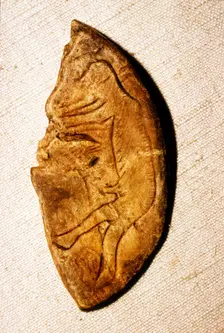 Paleolithic Engraving on bone of a Man from Mas d'Azil, France, c50,000BC-c10,000 BC