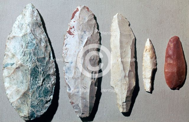 Paleolithic flint tools. Artist: Unknown