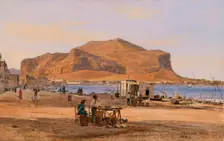 Palermo Harbor with a View of Monte Pellegrino, 1840. Creator: Martinus Rorbye