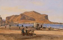 Palermo Harbor with a View of Monte Pellegrino, 1840. Creator: Martinus Rorbye