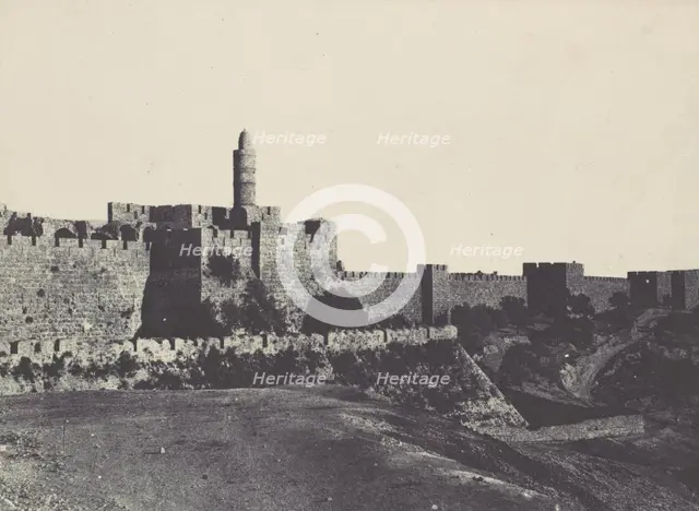 Palestine. Jérusalem. Partie occidentale des Murailles, 1850. Creator: Maxime du Camp.
