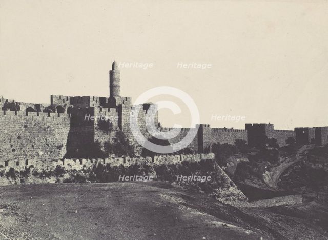 Palestine. Jérusalem. Partie occidentale des Murailles, 1850. Creator: Maxime du Camp.
