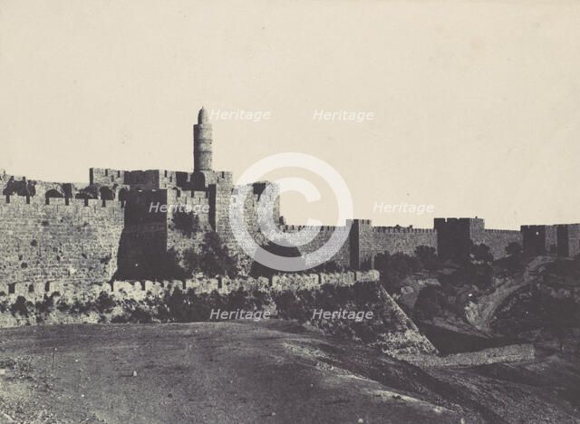Palestine. Jérusalem. Partie occidentale des Murailles, 1850. Creator: Maxime du Camp.