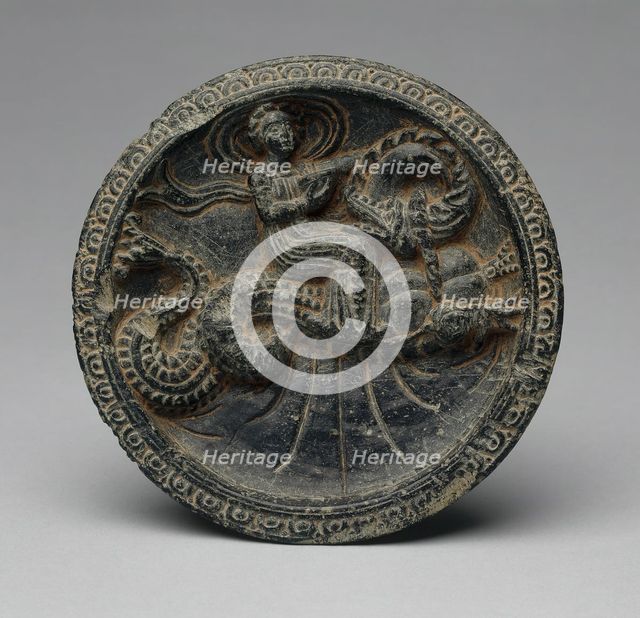 Palette with Sea Nymph (Nereid) Riding on a Sea Monster, 1st century B.C./early 1st century A.D.. Creator: Unknown.