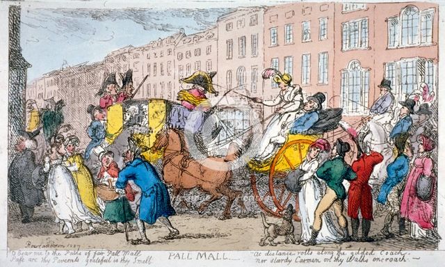 'Pall Mall', 1807                                                      Artist: Thomas Rowlandson