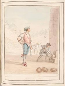 Pallone Player, Rome, leaf from A Collection of Dresses by David Allan Mostly from Nature 1776. Creator: David Allan