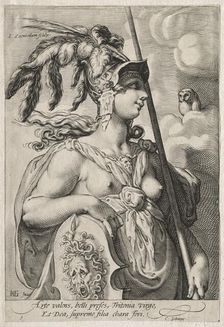 Pallas Athena, c. 1595. Creator: Jan Saenredam (Dutch, 1565-1607)