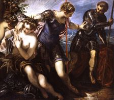 Pallas Athena Drives Away Mars, 1576. Creator: Tintoretto, Jacopo (1518-1594)