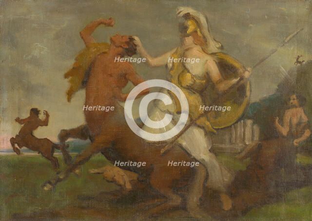 Pallas Athena Fighting Centaurs, after 1900. Creator: Milan Thomka Mitrovsky.