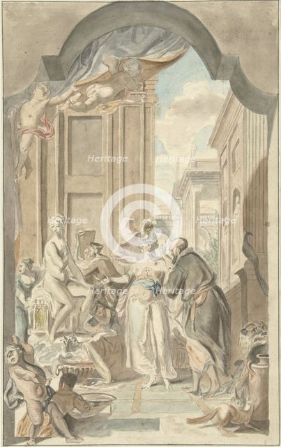 Pallas Athens in the Prometheus studio, 1752-1819. Creator: Juriaan Andriessen.