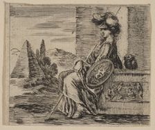 Pallas, from Game of Mythology (Jeu de la Mythologie), 1644. Creator: Stefano della Bella