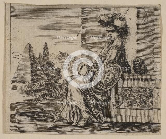 Pallas, from 'Game of Mythology' (Jeu de la Mythologie), 1644. Creator: Stefano della Bella.