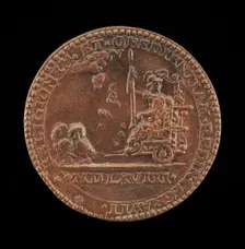 Pallas in a Car Drawn by Two Owls [reverse], c. 1580. Creator: Giuliano Giannini