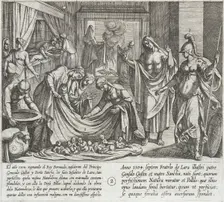 Pallas Praises Nature at the Birth of the Infantes, Promising to Protect Them from Evil, 1612. Creator: Antonio Tempesta