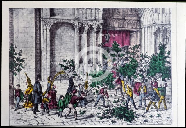 Palm Sunday in Barcelona, 1860. Creator: Puiggari, Ramón (1820-1894).