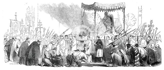 Palm Sunday, procession in the Sala Regia, 1844. Creator: Unknown.