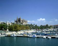 Palma Cathedral & Harbour, Majorca, Spain. Creator: Peter Thompson