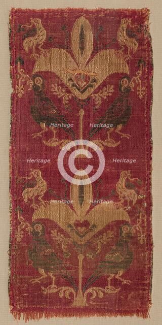 Palmettes and Birds from a Tunic or Curtain, 500s-600s. Creator: Unknown.