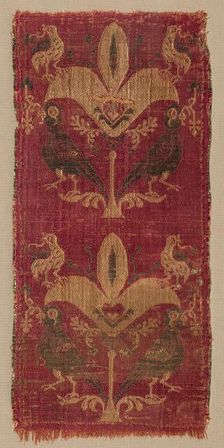 Palmettes and Birds from a Tunic or Curtain, 500s-600s. Creator: Unknown