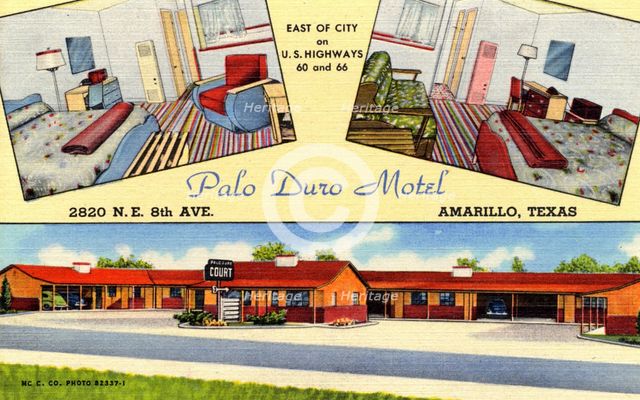 Palo Duro Motel, Amarillo, Texas, USA, 1950. Artist: Unknown