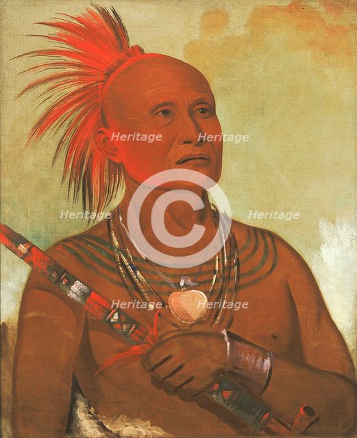Pam-a-hó, The Swimmer, One of Black Hawk's Warriors, 1832. Creator: George Catlin.