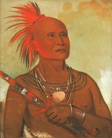 Pam-a-hó, The Swimmer, One of Black Hawk's Warriors, 1832. Creator: George Catlin
