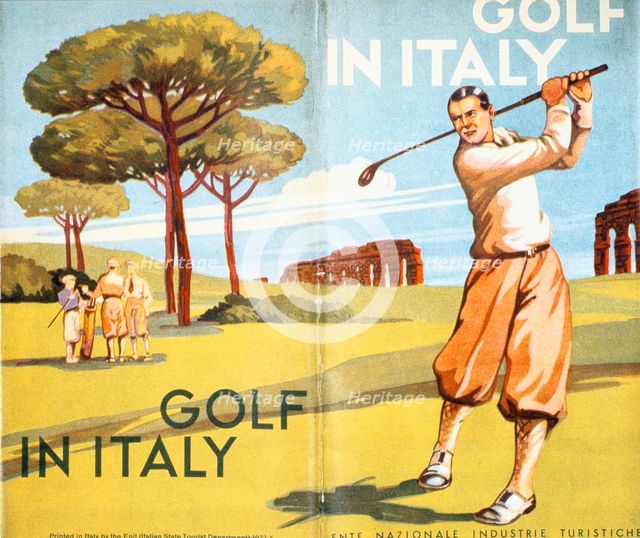 Pamphlet advertising golf in Italy, 1932. Creator: Unknown.