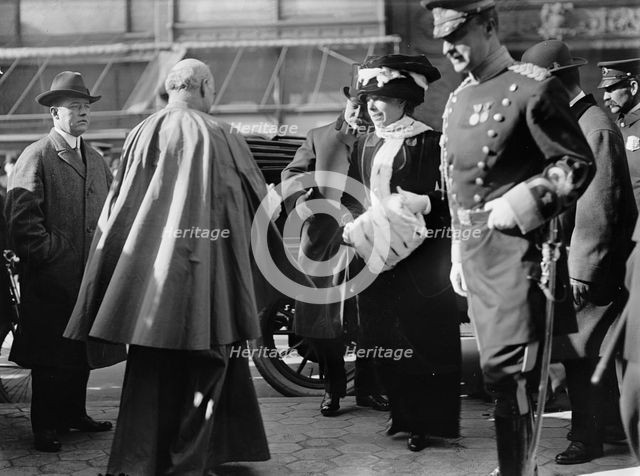 Pan American Mass, Thanksgiving Day At St. Patrick's - Father Russell; Taft; Mrs. Taft...,  1912. Creator: Harris & Ewing.