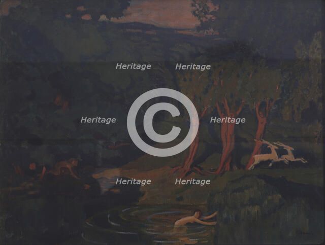 Pan and Nymph Syrinx. Artist: Ulyanov, Nikolai Pavlovich (1875-1949)