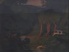 Pan and Nymph Syrinx. Artist: Ulyanov, Nikolai Pavlovich (1875-1949)