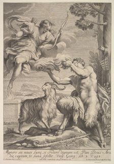 Pan foiled by Diana, 1675-1741. Creator: Giovanni Girolamo Frezza