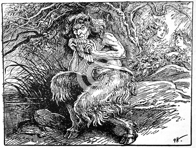 Pan, from 'The Book of Myths' by Amy Cruse, 1925.  Creator: Unknown.